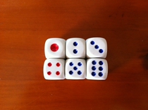 18MM white background red and blue dot No 18 ordinary color 18 # regular sparrow dice bar food stalls KTV hotel