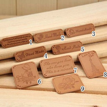 Hand patchwork DIY leather label PU indentation leather label hand made small label 9 models