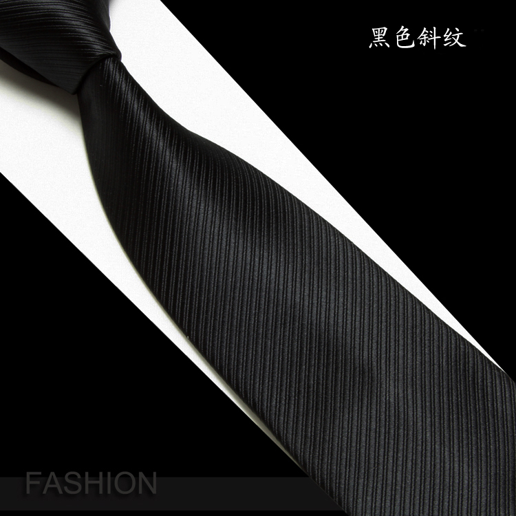 Tie men's pure black formal professional business dark twill wide version 8CM work work security 4S shop bank