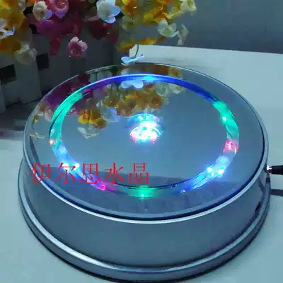 Colorful luminous rotating display base LED light turntable Crystal ornamentation lamp holder music base LED lamp holder