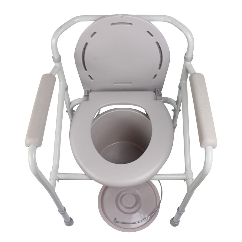 鱼跃坐厕椅H023B老人坐便器 可折叠座厕 老年靠背 孕妇坐便椅包邮