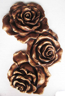 Pastoral wall mounted decorations European style retro-architecture artifacts stereo murals hanging pieces black rose wall decoration