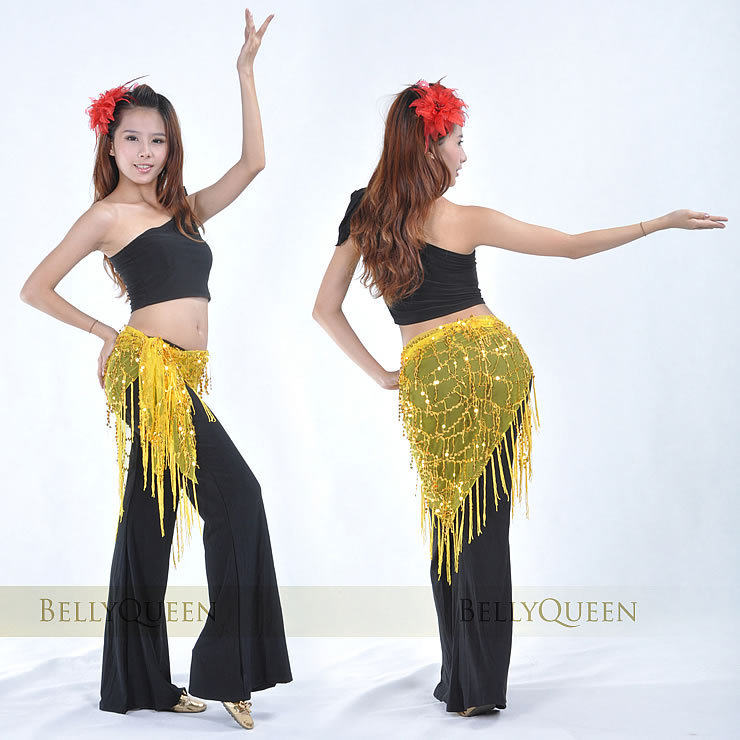 Belly dance Waist Bracelet Indian Dance Waist Towels Dance Belt Belly dance Triangular Towel hip towels Bright Sheet New