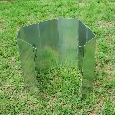 Outdoor windshield Barbecue mountaineering camping picnic foldable 8 pieces 10 pieces portable picnic windshield aluminum plate