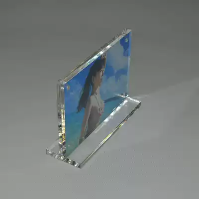 Acrylic T-shaped horizontal magnet photo frame imitation crystal phase holder certificate holder table card position brand wholesale custom