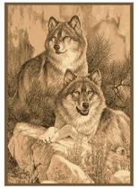 Erdente pure wool double Wolf tapestry (Figure)