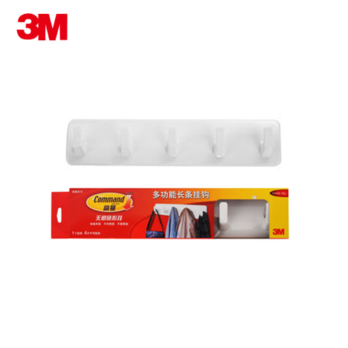3M 高曼 Command无痕挂钩 常规系列 多功能长条挂钩5钩