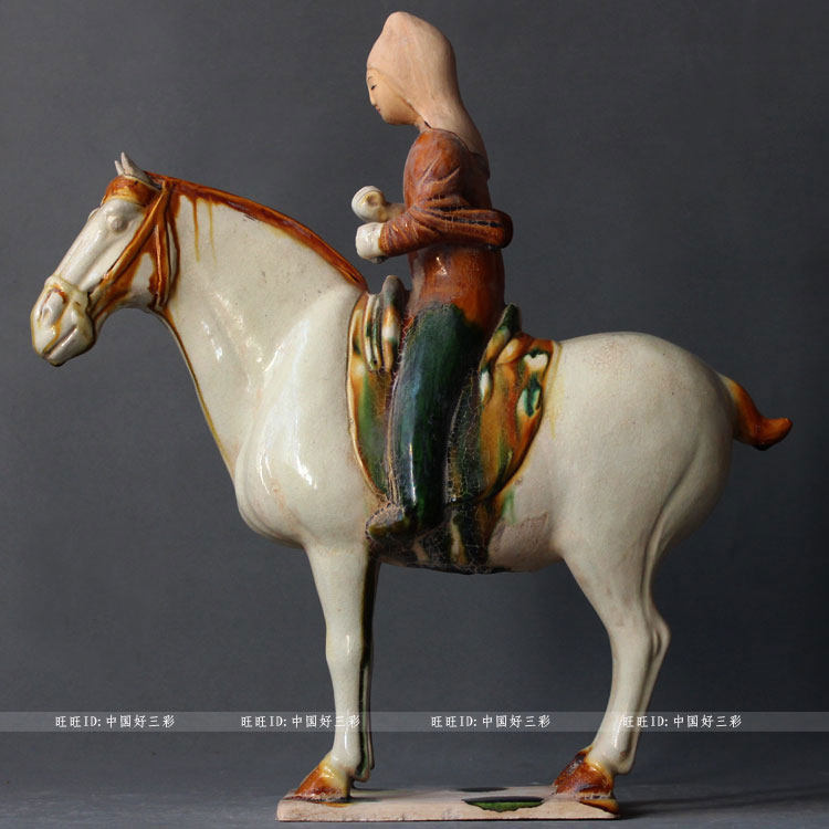 Tang Sancai Ceramics Horse Big Horse Pendulum with antique made old Previous people Gauguin Ancient Play Collection Town House Cultural Relics Horse Have Objects 