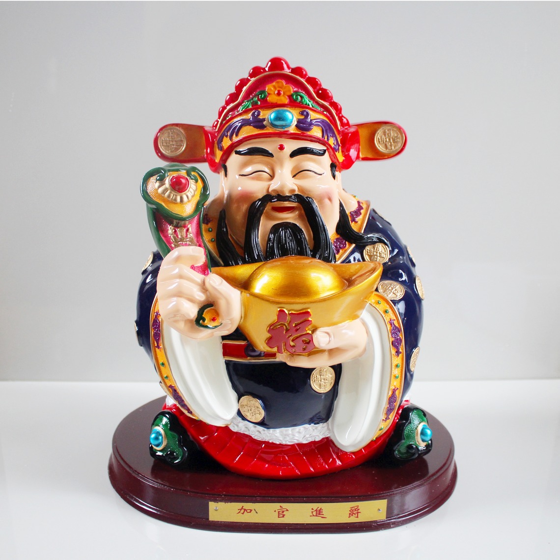 33cm high Zhaoyun Wealth God pay attention to the mold without picture black base doll graffiti