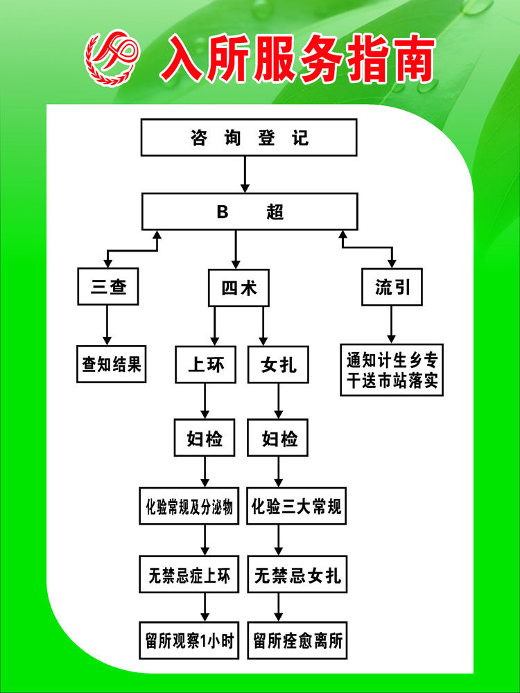 658海报印制展板素材859计生入所服务指南流程图