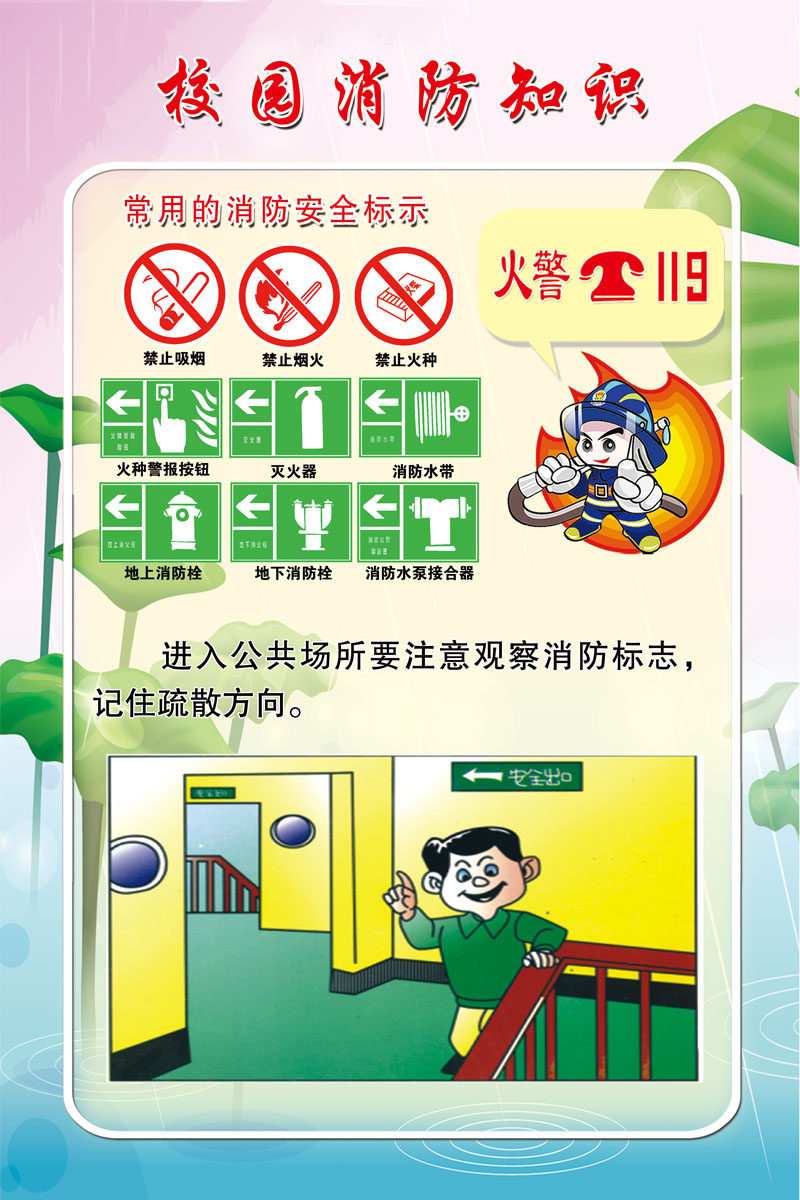 659海报印制展板素材763校园消防安全知识宣传漫画(7)