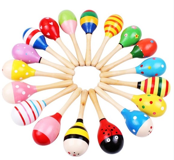 Orff musical instrument wooden sand ball sand bell sand hammer baby toy rattle infant children's kindergarten teaching aids