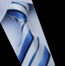 Color loom mulberry silk real silk tie mens dress tie nano waterproof blue stripe 8 5 cm