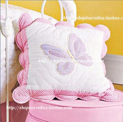 Butterfly dance * Featured bedding-embroidered cloth embroidered hand quilted cushion cover Pillow cover Car pillow Waist pillow can be equipped with core