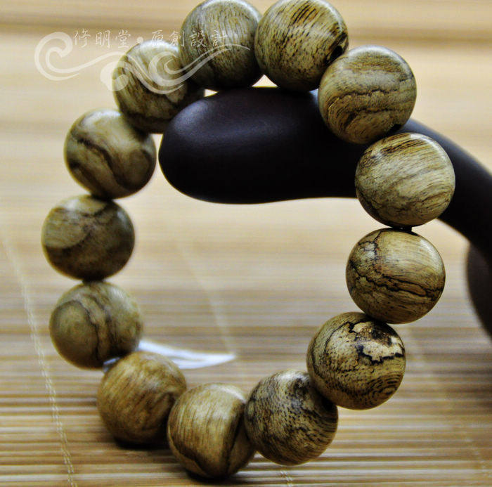 修明堂 单品 越南天然奇楠佛珠18mm手串 正品沉香手链 芽庄沉香
