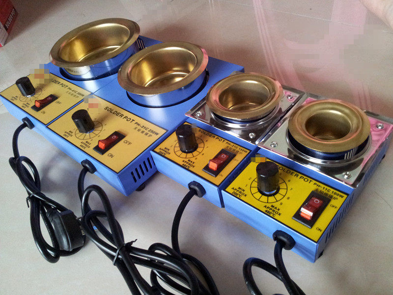 Lead-free adjustable temperature melting tin furnace Small 100-300W titanium alloy solder pot dip welding machine Flux tin strip