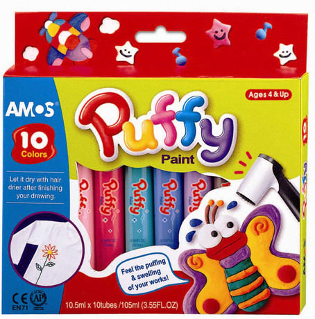 Korea AMOS AMOS 10 color bubble pen three-dimensional foam pen DIY3D painting pen Children's jam pigment