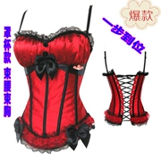 Spike Đen ren gothic bụng cơ thể định hình vest hàng đầu Tòa án corset corset đồ lót mặc