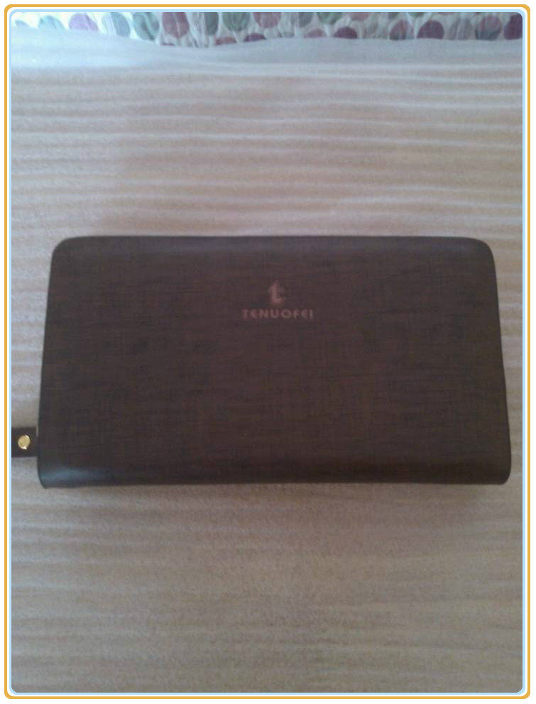 TENUOFEI Tenofi Men's Coffee Plain Leather Handbag Wallet (New Spot)