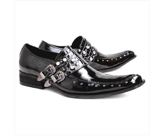 New men's business dress leather leather Leather Lacquer Leather Yingren Trend Stage Casual Pointed Stylist Shoes-Taobao