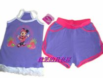 Full cotton new hanging band shirt and beach pants suit Childrens summer home Clothing Blue Purple