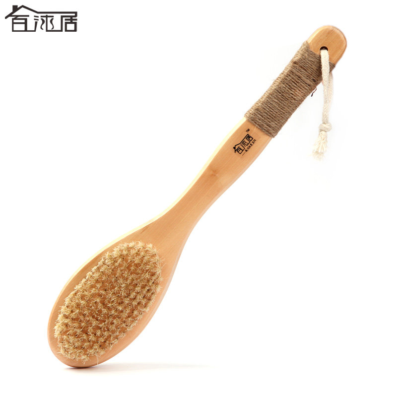 百沐居猪鬃毛长柄沐浴刷泡澡擦搓背按摩刷子去角质死皮洗澡刷软毛