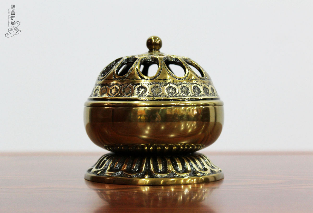 Haixin Buddhist utensils Taiwan bronze ware Pure copper Copper incense burner Baodao copper ware Texture clean incense burner