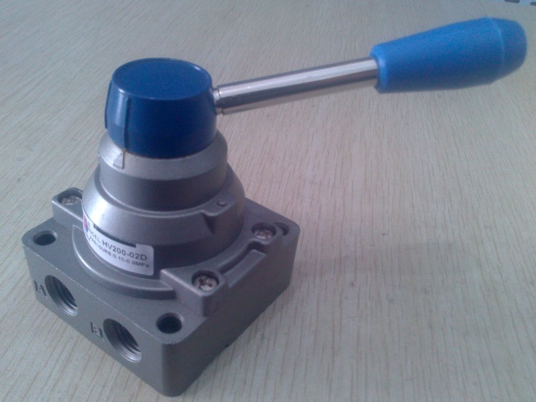 Three-position four-way hand rotary valve HV200-02D bottom exhaust manual reversing valve (can replace TG34-S-08)