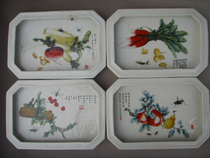 Pastel radish fruit square plate