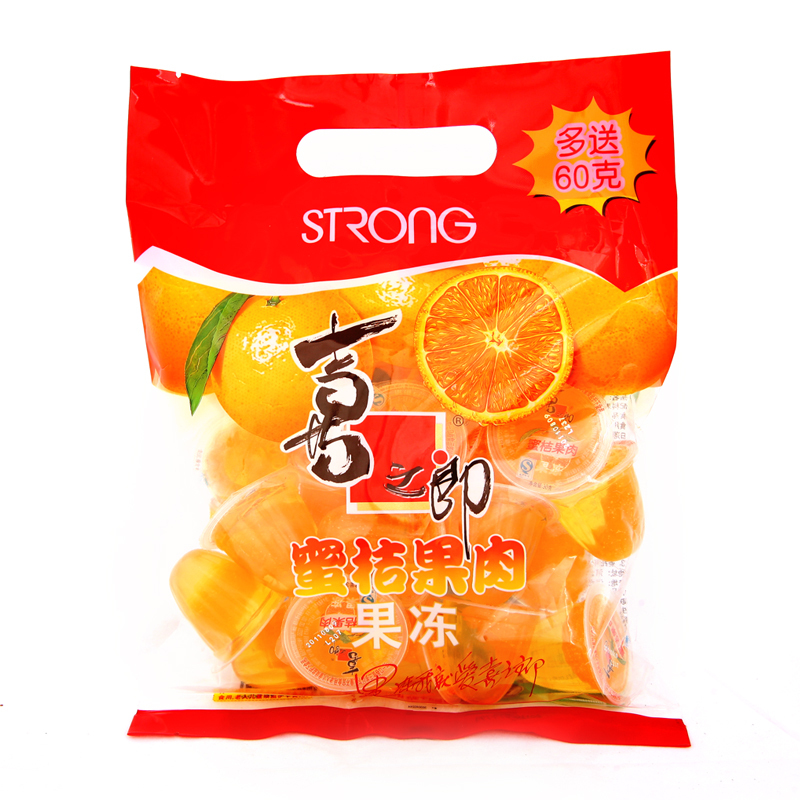 【天猫超市】 喜之郎 蜜桔果肉果冻（中袋450g）办公室休闲小零食