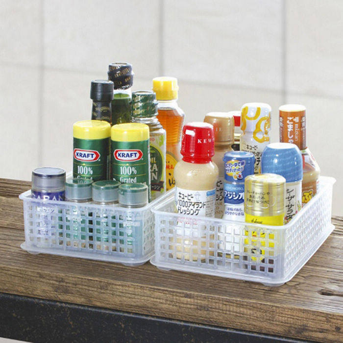 Japan imported plastic basket can be superimposed with flavor bottle collection basket counter food collection frame