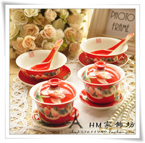 Happy bowl happy bowl wedding bowl cup set tea cup wedding cup bone China happy chopstick gift