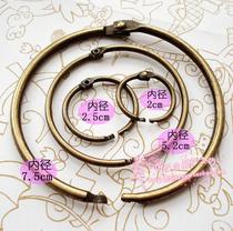  DIY handmade bag accessories Silver bronze switch ring Open ring Movable ring Snap ring