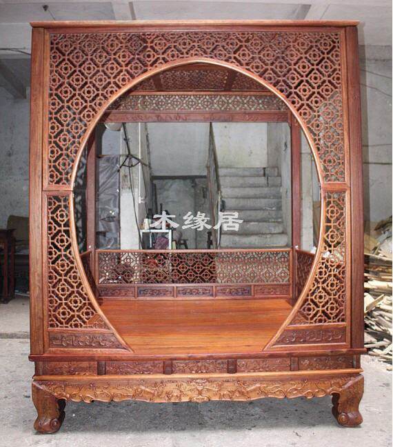 Muyuanju Burmese rosewood princess bed canopy bed double bed