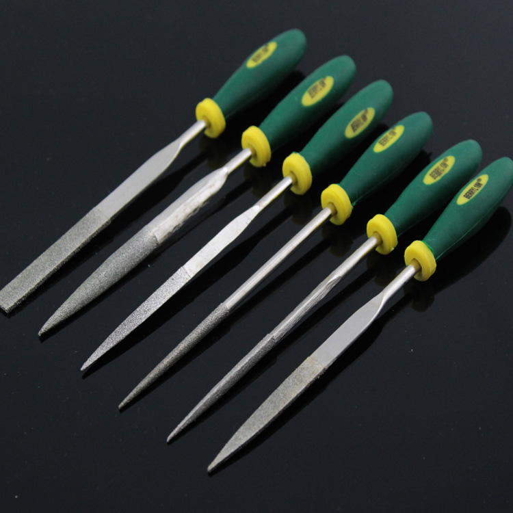 Thylion Tools 6 Pieces Diamond Filing Knife 6 Contained Alloy Filing Knife Diamond Sand Filing Knife Orthopedic File