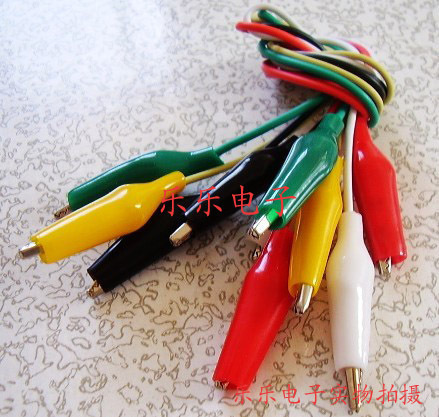 Pure copper wire with wire crocodile clamp physical experiment connection double head clip test line five-color crocodile clip wire