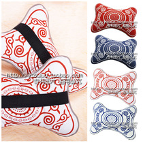 Special price cloth Xiangyun car pillow Chinese cotton printed bone pillow Neck cushion car seat pillow pair with straps