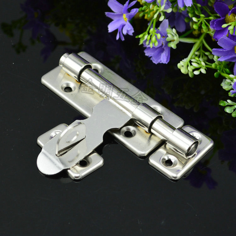 4 inch stainless steel left and right bolt door bolt door buttoned door latch door bolt hanging lock catch room door Ming fit bolt
