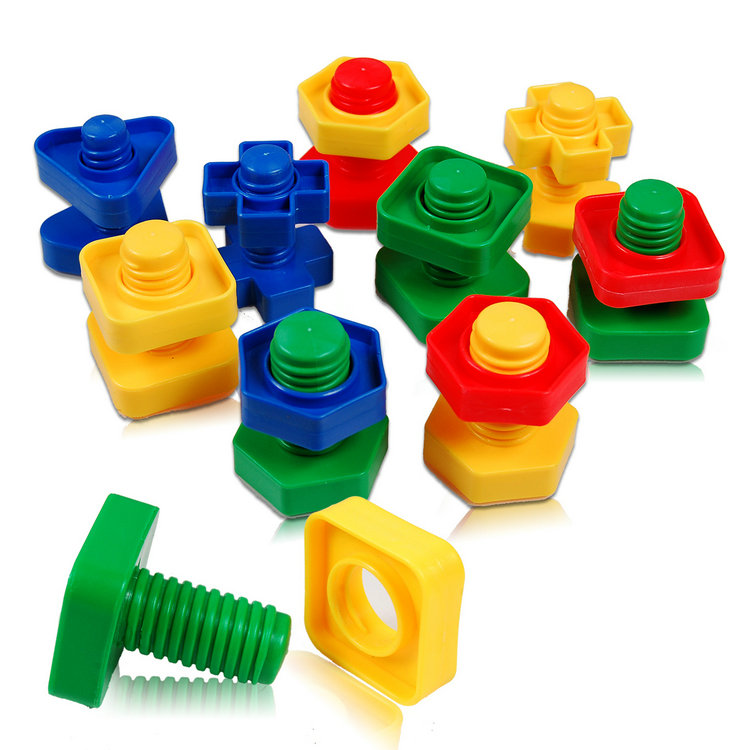 Screw touch to building block nut combined assembly building blocks puzzle toy children's toy mixed batch