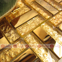 (Crystal) Golden Crystal Glass Mosaic Metal Mirror Jigsaw Puzzle Living Room TV Background Wall Tiles