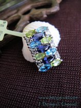 (A small Cloud)CosMos 925 Sterling Silver Blue Gemstone Pendant B40142