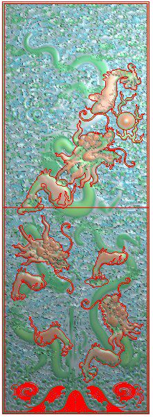 10 2 five dragon cabinet door panel computer carved figure relief figure engraving figure grayscale design material source file