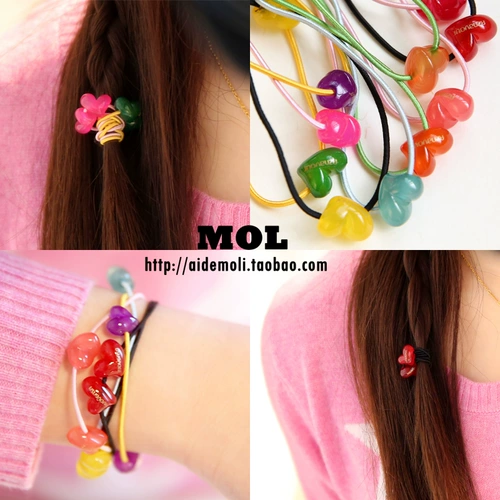 Импортный детский маленький аксессуар для волос, резинка для волос в виде сердечка, в корейском стиле