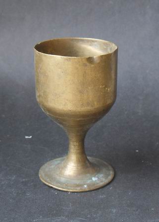 North Korea's old bronze piece: Goryeo bronze wine glass wines with copper xx