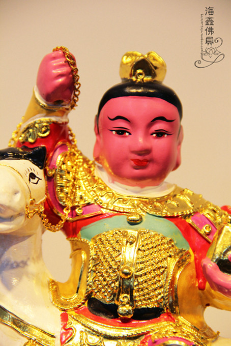 Haixin Buddha with Solemn Statues of Solemn Statues of Incense Wood Sculptures Taiwan Colorful Golden Taiko Riding 8 10 12 16 19 19