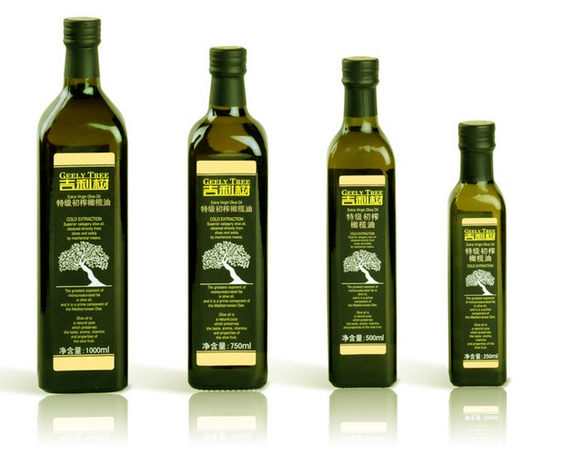 Upscale transparent ink Green square Round 100 to 1000 ml Sesame Oil Bottle Air Oil Bottle Olive Oil Glass Bottle Camela Butter