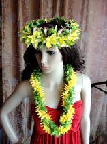 Hawaiian Grass Skirt Dance Flower Ring Dance Prop Head Ring Accessoires de performance Accessoires de plage Head Flower Ring Hula Haku