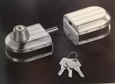 Stainless steel double switch single side glass door lock latch lock Glass intermediate lock Drilling-free glass lock