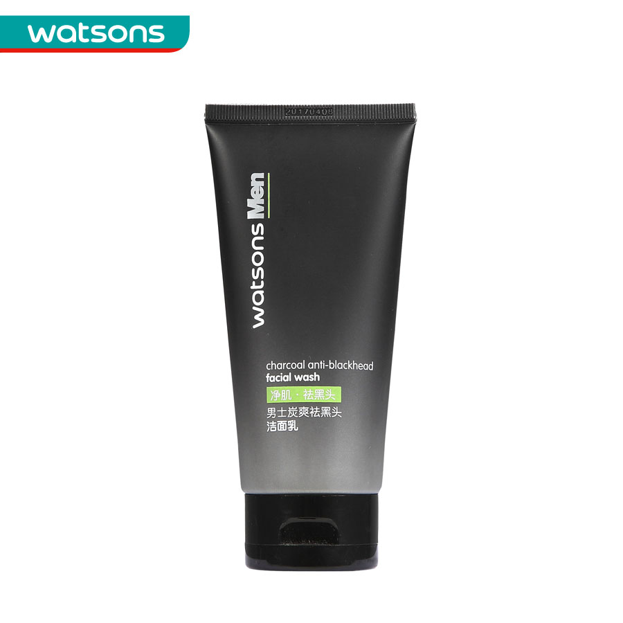 Watsons men屈臣氏男士炭爽祛黑头洗面奶100ml 洗面奶 洗面乳