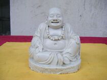 Late Qing Dynasty statue Very beautiful Dehua Porcelain Maitreya Buddha statue*White porcelain Arhat(Bao Zhen Bao Lao)